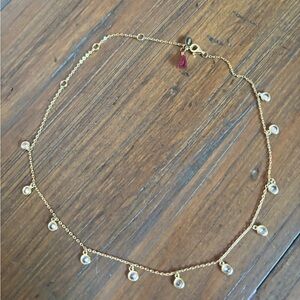 Shashi solitaire drop choker necklace